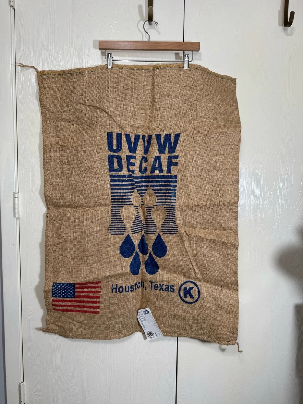 UVVW Decaf Jute Bag Burlap Coffee Sack Houston, Texas